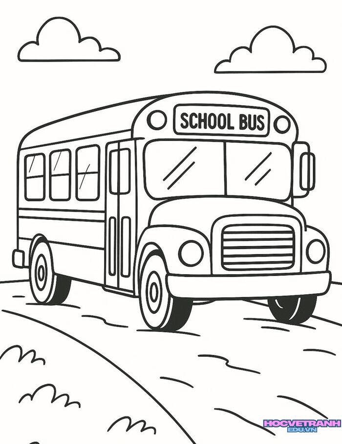 tranh tô màu xe buýt đẹp 5d