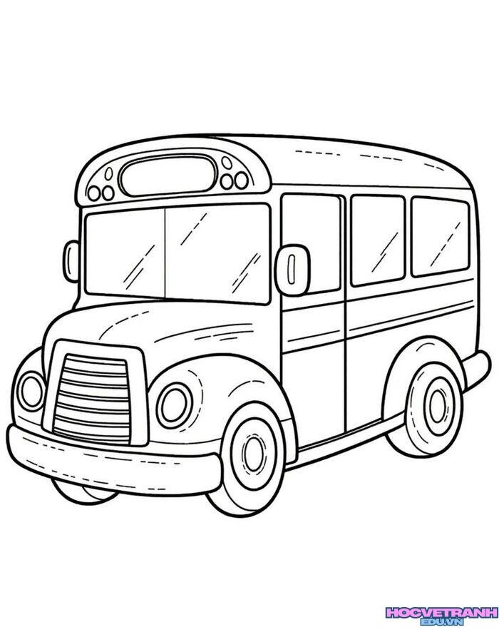 tranh tô màu xe buýt đẹp full