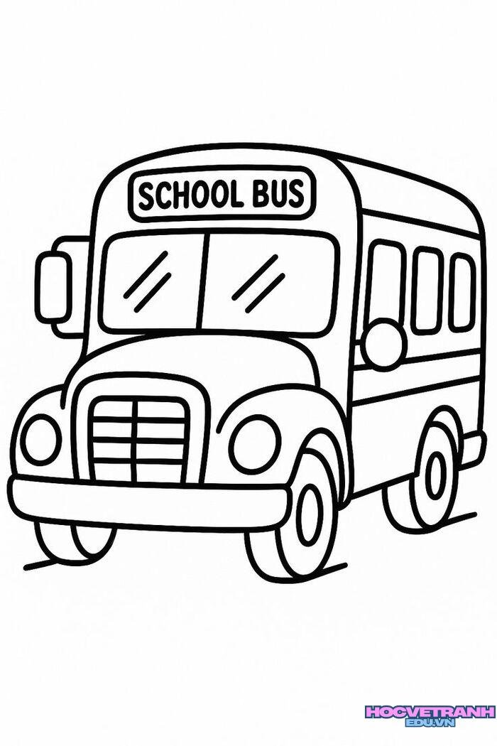 tranh tô màu xe buýt full hd