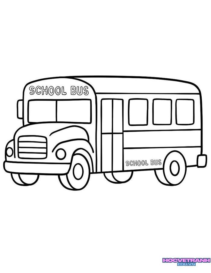 tranh tô màu xe buýt hd