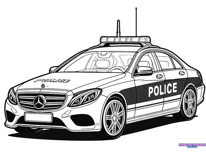 tranh tô màu xe cảnh sát 3k full