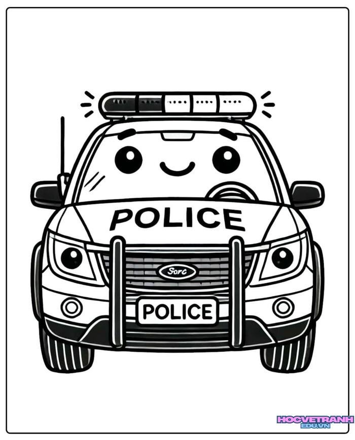 tranh tô màu xe cảnh sát 3s full