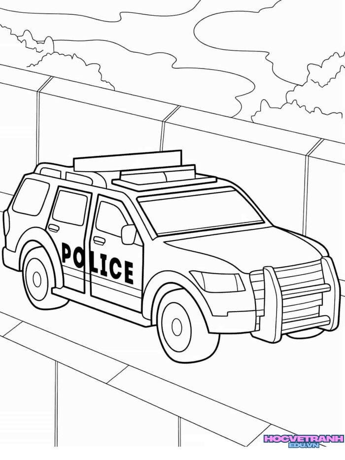 tranh tô màu xe cảnh sát 4d full