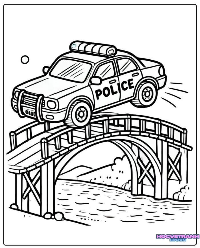 Police Car Colouring Page Template – 9