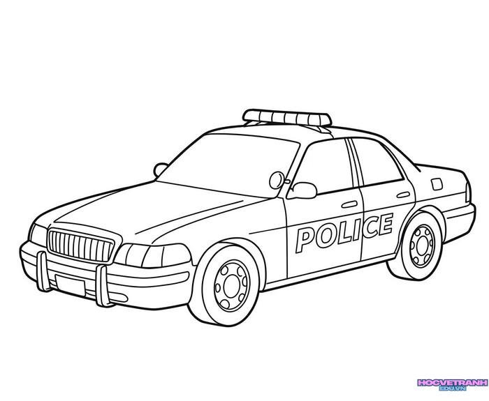 tranh tô màu xe cảnh sát full hd