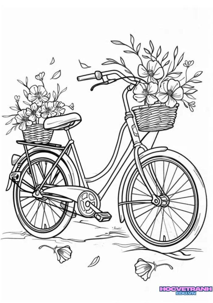 tranh tô màu xe đạp 3d