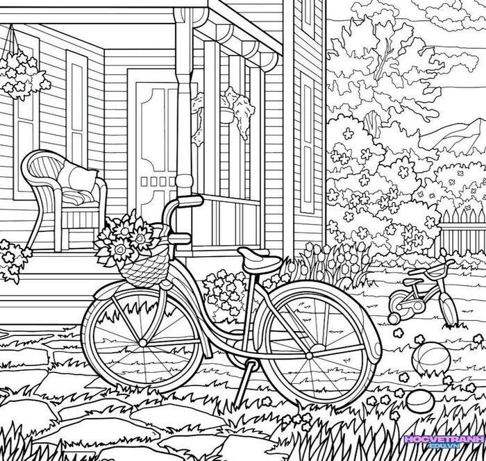 tranh tô màu xe đạp 3s