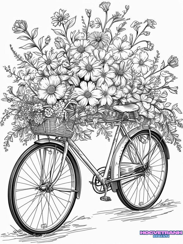 tranh tô màu xe đạp 4d