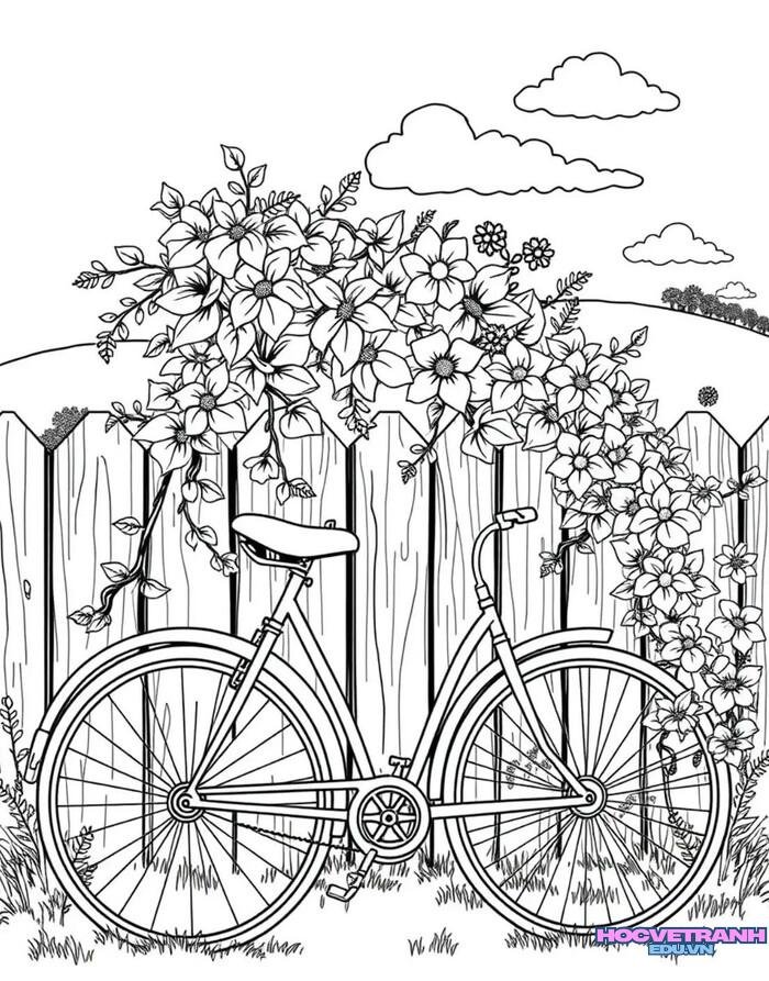 tranh tô màu xe đạp 5d