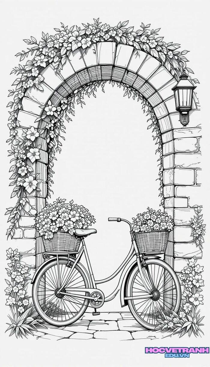 tranh tô màu xe đạp 5k full