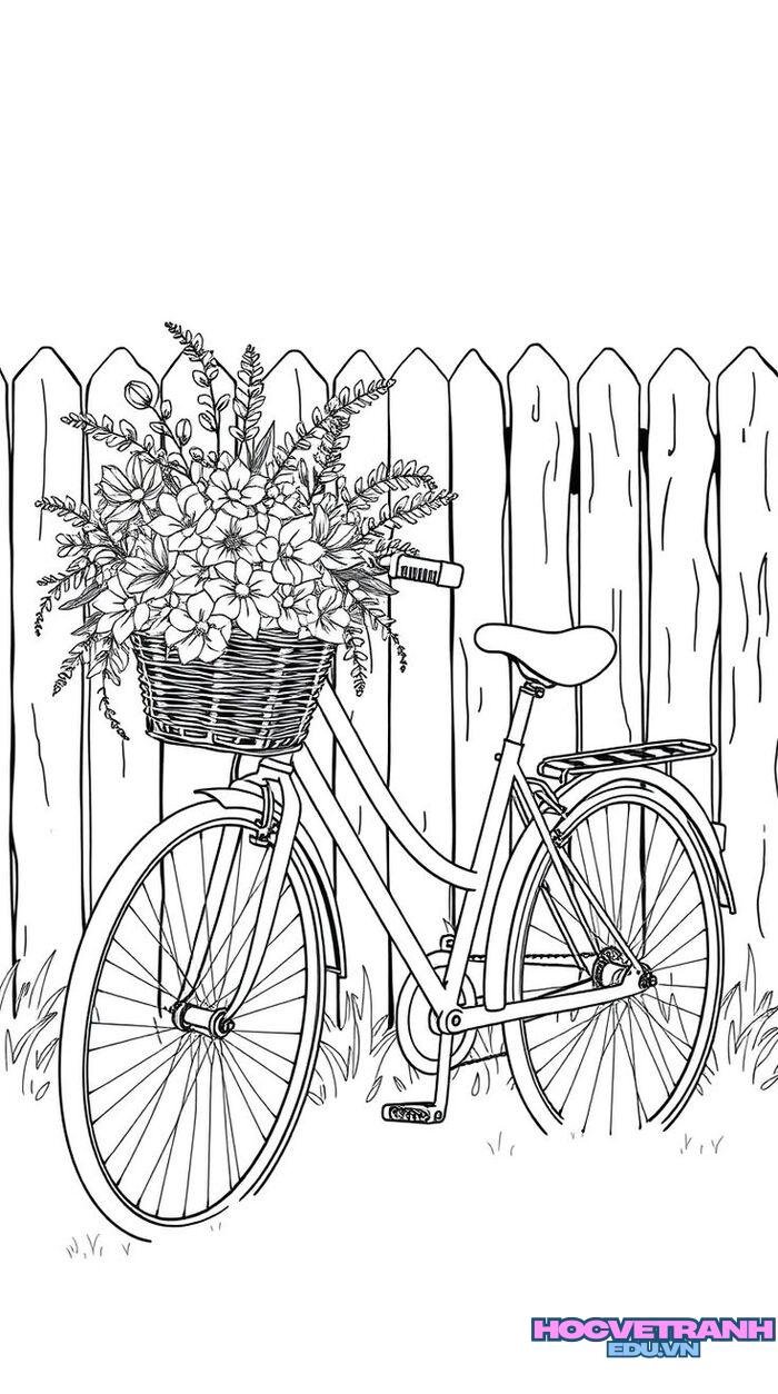 tranh tô màu xe đạp đơn giản full