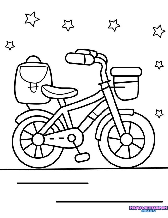 tranh tô màu xe đạp đơn giản hd full