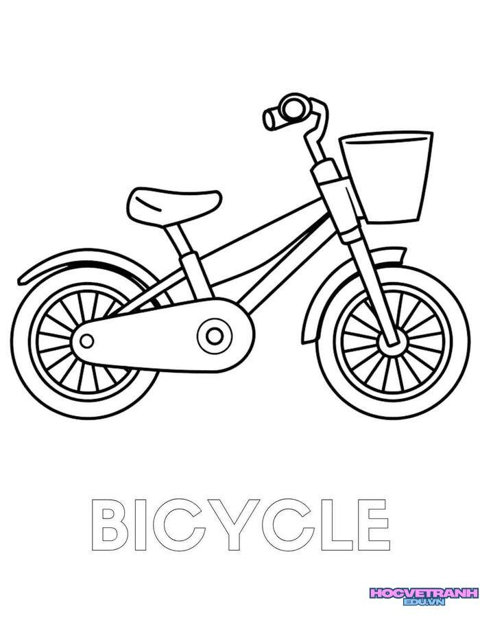 tranh tô màu xe đạp đơn giản