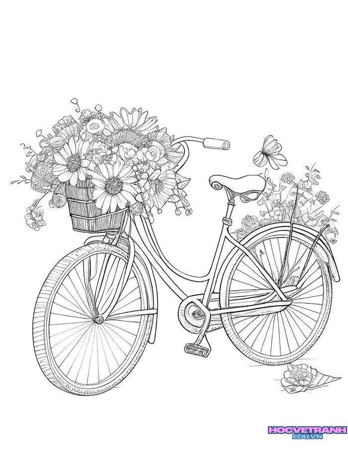 tranh tô màu xe đạp full hd