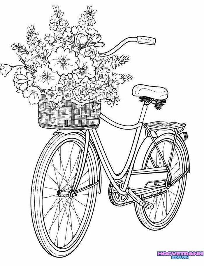 tranh tô màu xe đạp hd full