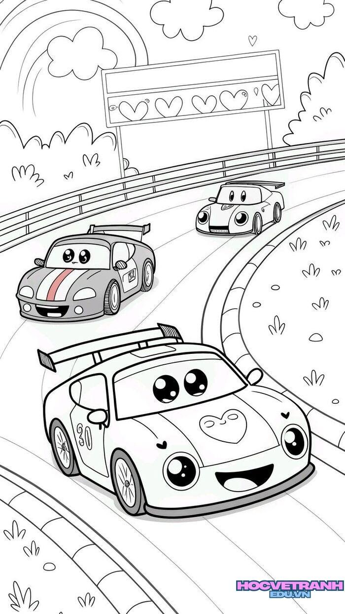 tranh tô màu xe ô tô 3k full