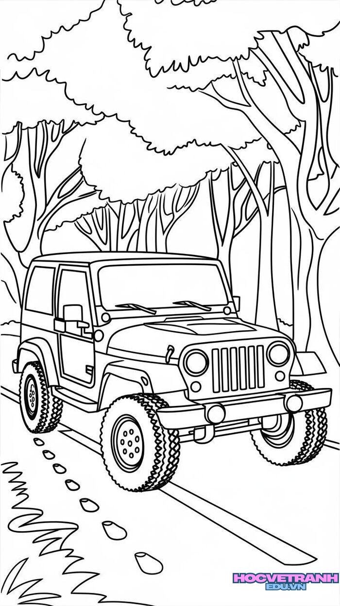 tranh tô màu xe ô tô đẹp 4k