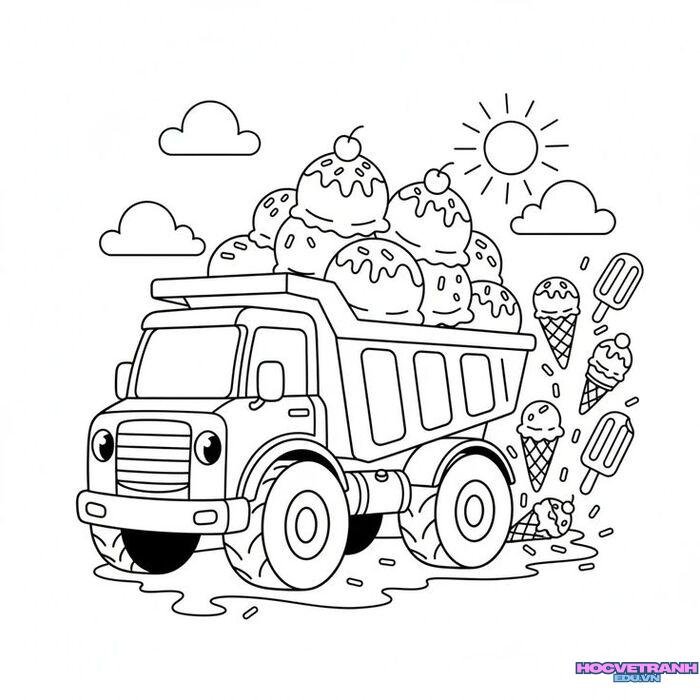 tranh tô màu xe ô tô full