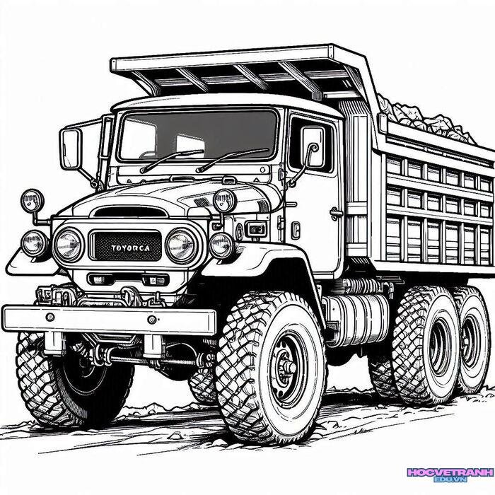 tranh tô màu xe tải 3d full