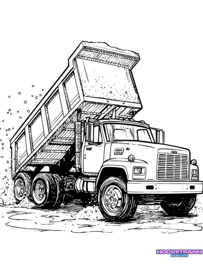 tranh tô màu xe tải 3k full