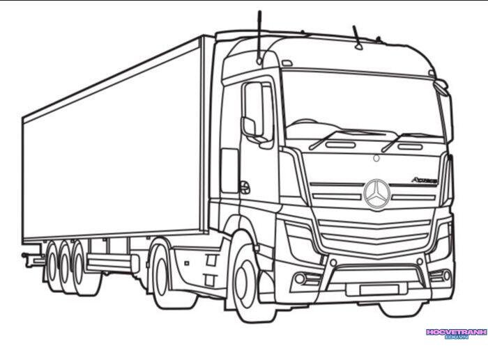 tranh tô màu xe tải 3k
