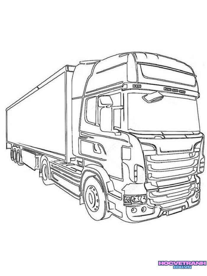 tranh tô màu xe tải 4d