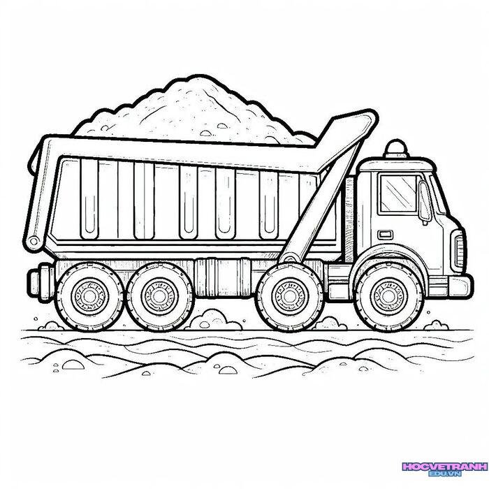 tranh tô màu xe tải 4k