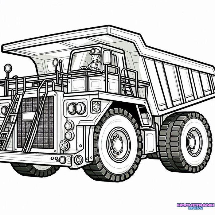 tranh tô màu xe tải đẹp hd