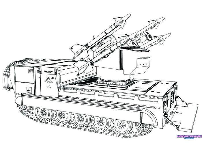 Tổng hợp tranh tô màu xe tăng cho bé