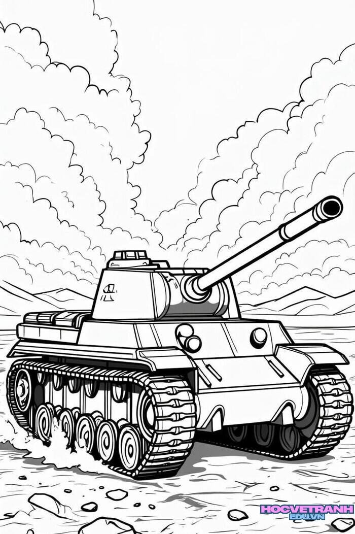 tranh tô màu xe tăng 5s full