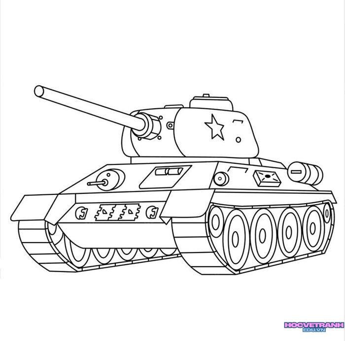tranh tô màu xe tăng đẹp 3k