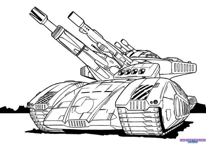 tranh tô màu xe tăng đẹp hd