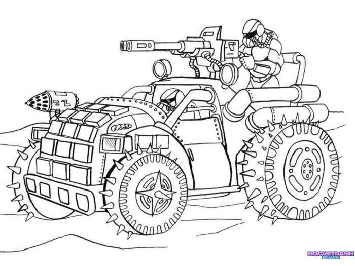 tranh tô màu xe tăng full hd