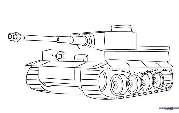 tranh tô màu xe tăng full