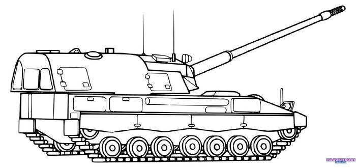 tranh tô màu xe tăng hd