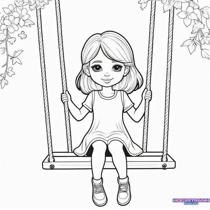 tranh tô màu xích đu 3d full