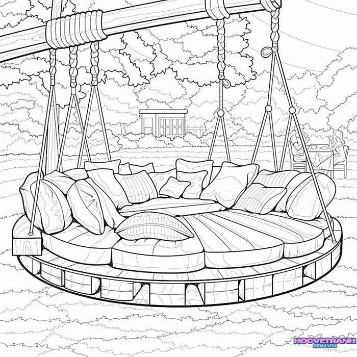 tranh tô màu xích đu 3k full