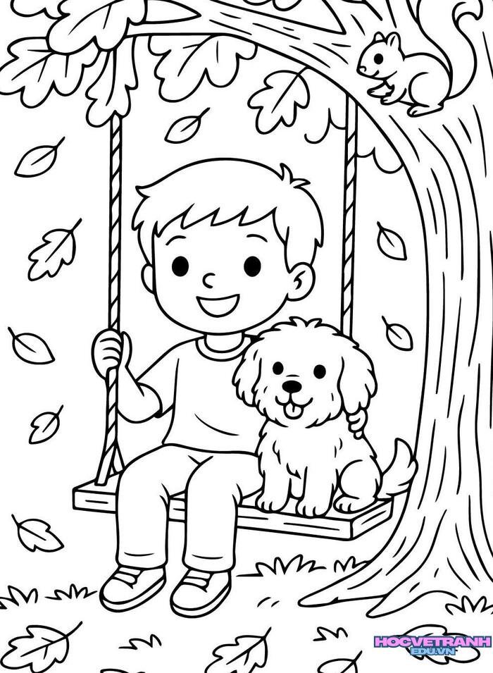 tranh tô màu xích đu 3k