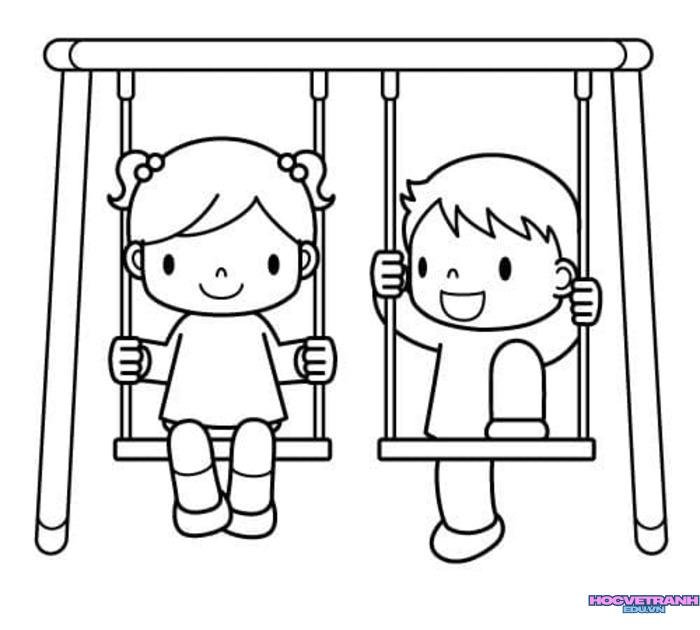 tranh tô màu xích đu 3s full