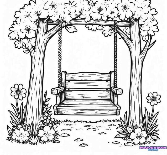 tranh tô màu xích đu 4d full