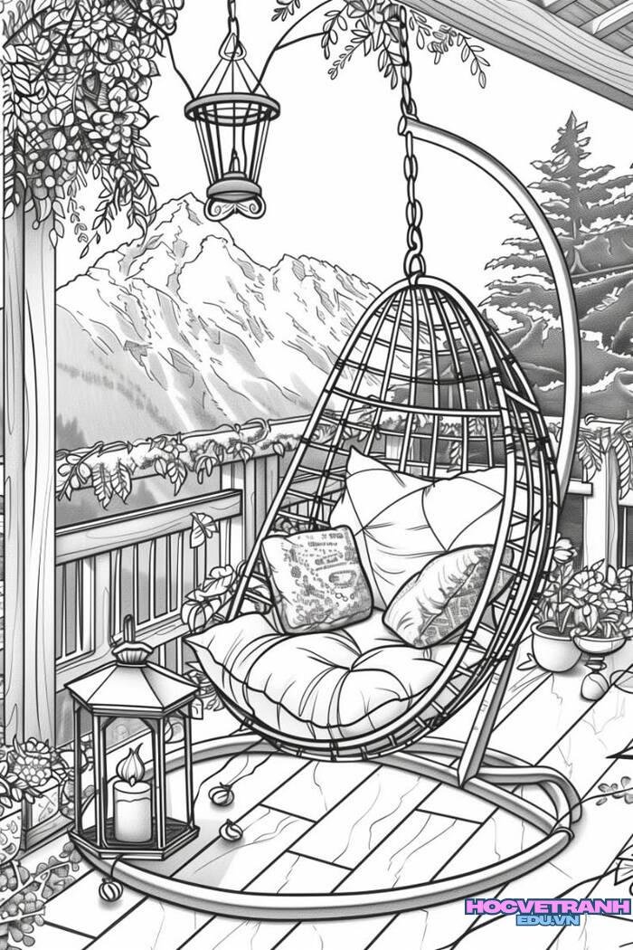 tranh tô màu xích đu 5d