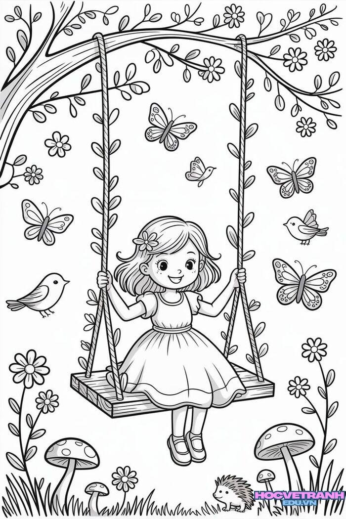 tranh tô màu xích đu 5k full