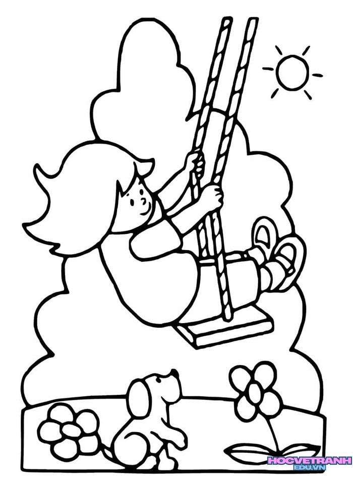 tranh tô màu xích đu đẹp hd