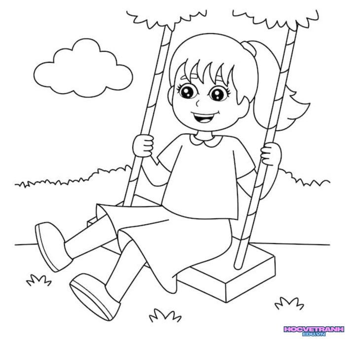 tranh tô màu xích đu đẹp