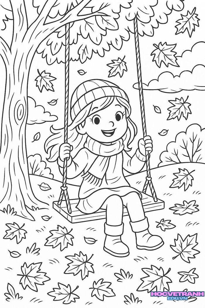 tranh tô màu xích đu hd full