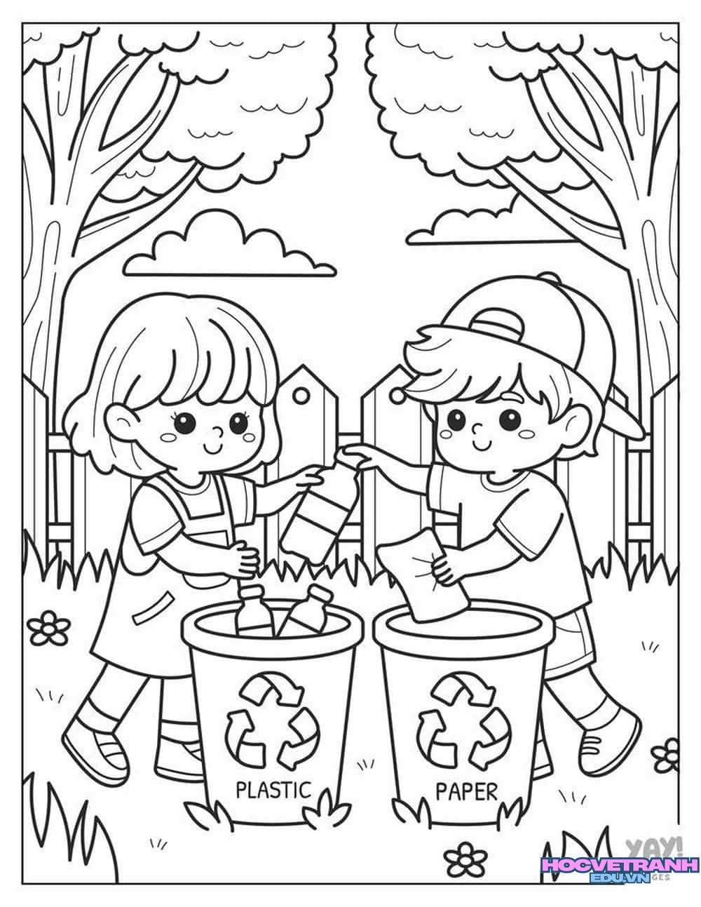 tranh tô màu ý thức môi trường