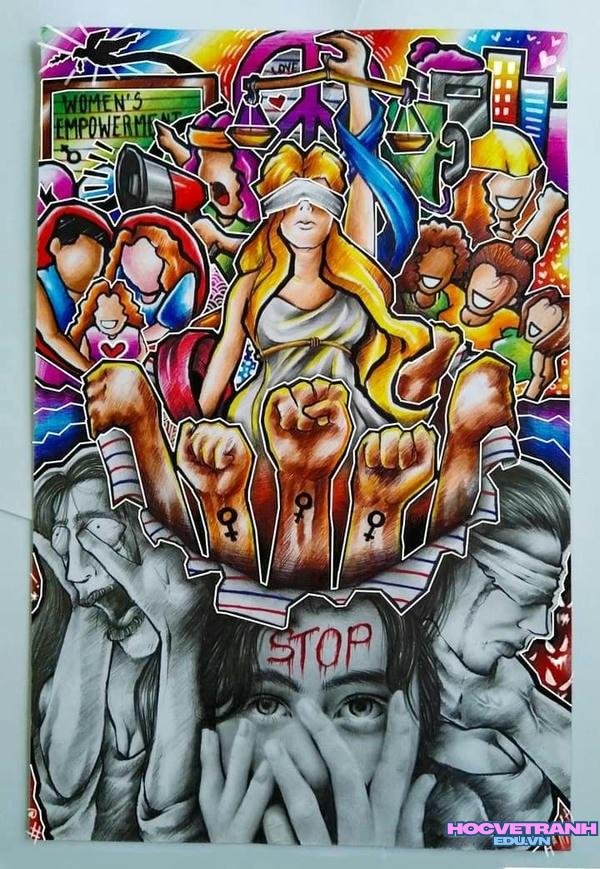 tranh tuyên truyền chống bạo lực