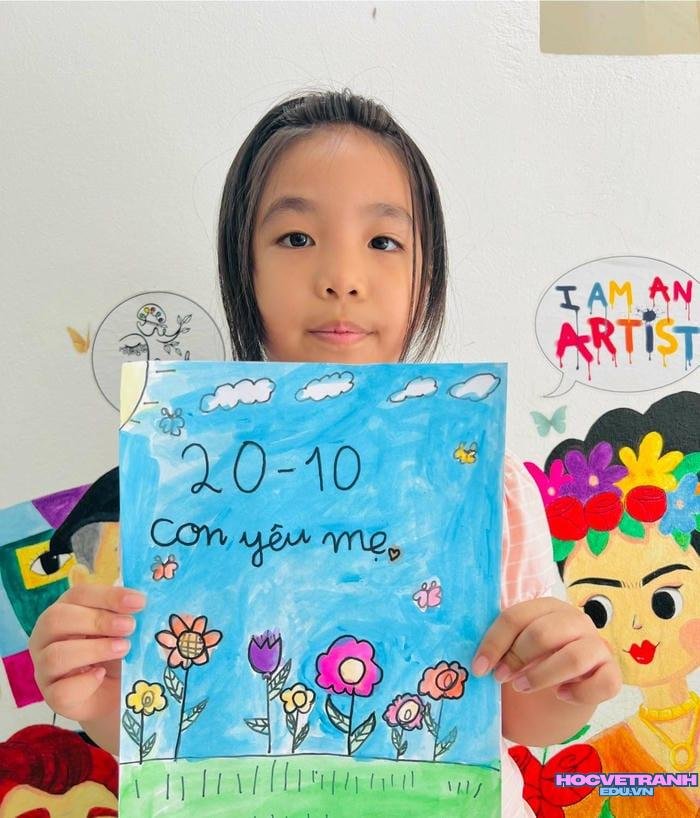 tranh vẽ 20 10 tôn vinh phụ nữ