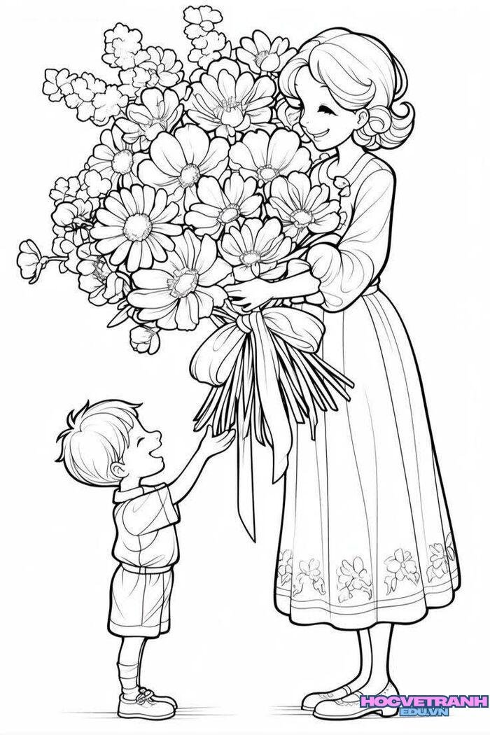 tranh vẽ 20 11 chưa tô màu 3k