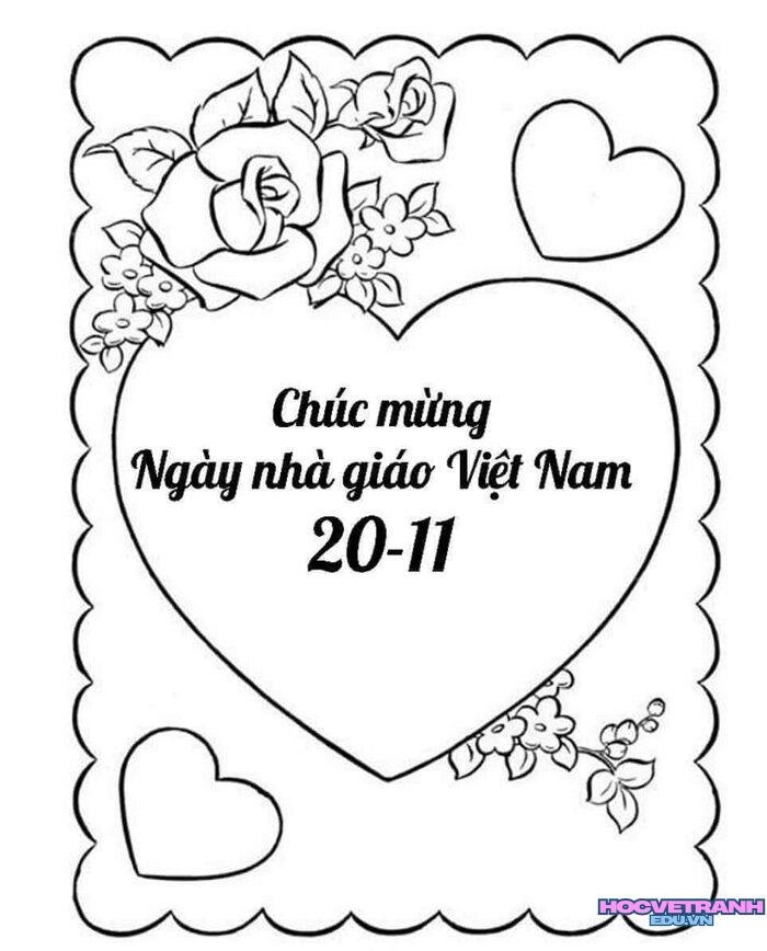 tranh vẽ 20 11 chưa tô màu 5d